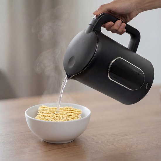 JAP Appliances Aquanova - Wasserkocher (1,7 Liter) mit Temperaturregelung - Warmhaltefunktion - 40°C für Babynahrung - Schwarz