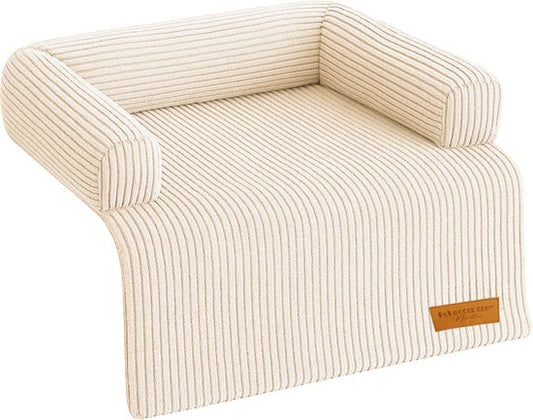 By Cee Cee Original Hundedeckenbank - Hundedeckenbank - Hundekorb - Premium - komplett mit Reißverschluss - Rippengewebe - Beige - 90x90 - Größe M