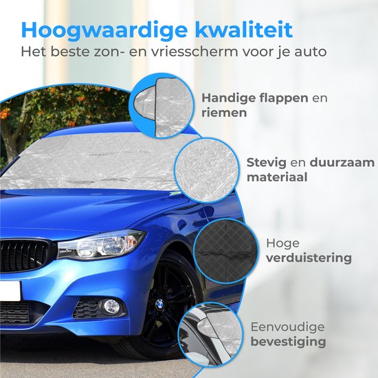 Nuvance - Frostschutzdecke Auto - Sonnenschutz Auto Windschutzscheibe - 100 x 145cm - Eisdecke Auto - Windschutzscheibe Abdeckungen - Autozubehör