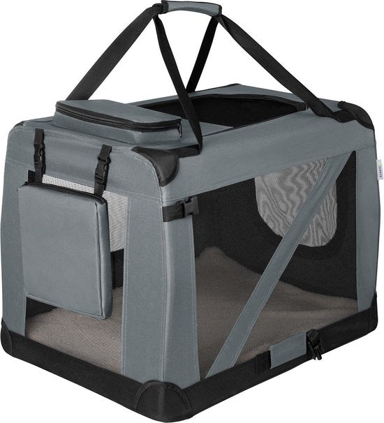 Klappbare Hundetransportbox / Bank Lassie M - Grau - 42 x 60 x 44 cm