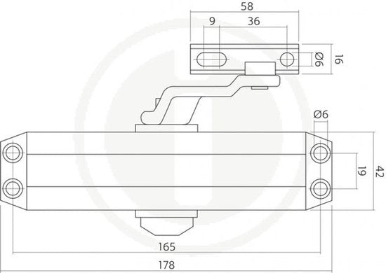 Intersteel Türschließer mit Gestänge DR 122 schwarz