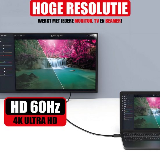 DisplayPort-zu-HDMI-Kabel – Unterstützt 1080p – DisplayPort-Stecker und HDMI-Stecker – 2 Meter – 4K bei 60 Hz – Full HD