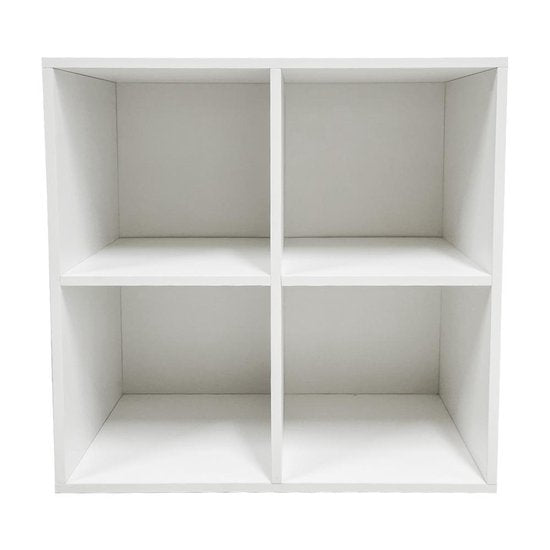 Schallplattenschrank - Aufbewahrung von LP-Schallplatten - Bücherregal - 4 Fächer - weiß