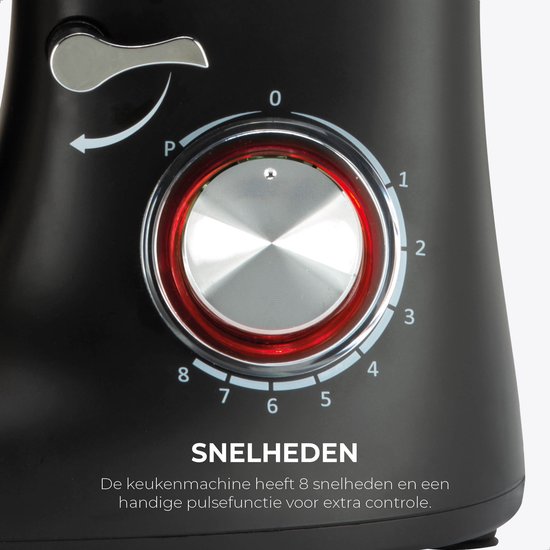 Bourgini - Kitchen Chef Plus – XL-Küchenmaschine – 6,2-Liter-Rührschüssel – 3 Zubehörteile – 1,2 kg Pizza-/Brotteig kneten