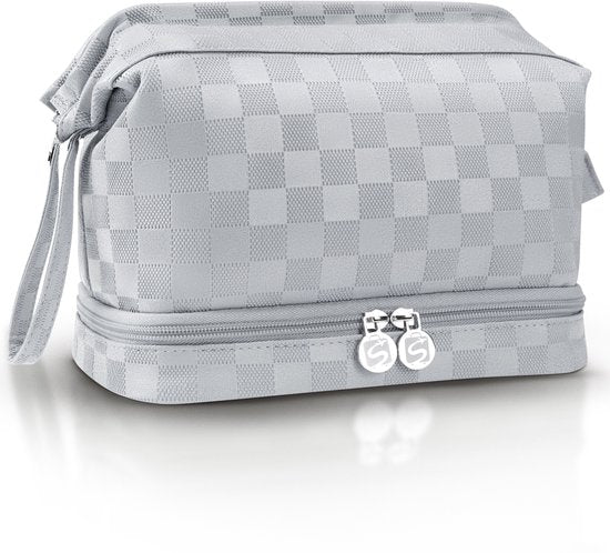 Skycases Travel Essentials - Kulturtasche und Make-up-Organizer - wasserdicht und kompakt - geeignet für Reisen und den täglichen Gebrauch - Unisex - Silber