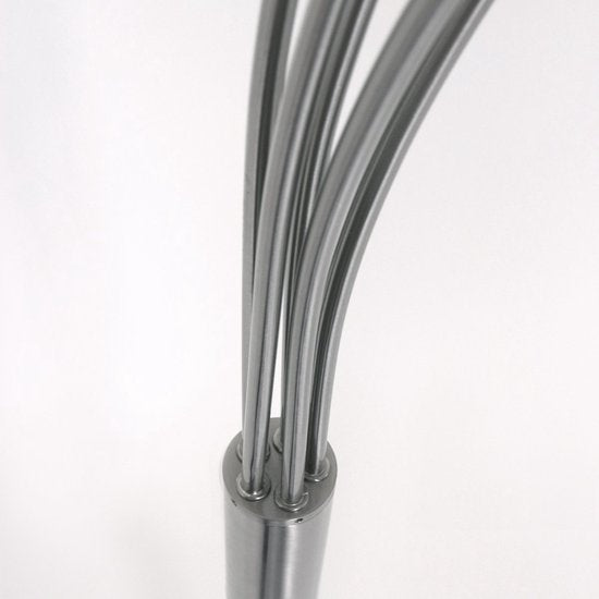 Mexlite Stehleuchte Synna - Schwenkbare, dimmbare LED-Bogenleuchte - Modernes Design - Mit 5 Lichtquellen (4,5W) - 235 cm Kabel - Stahl und Glas