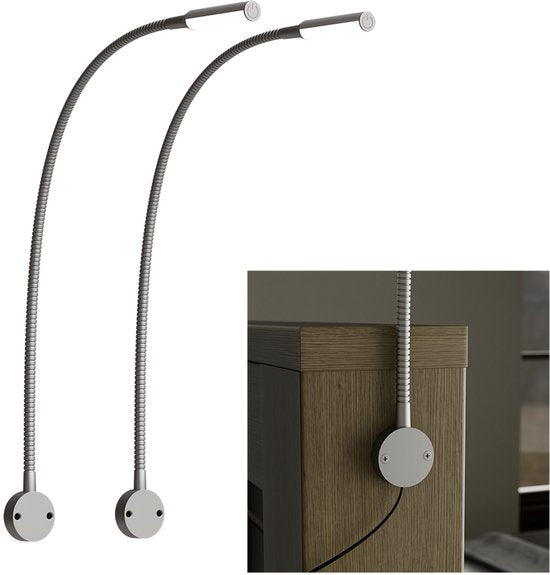 Nolt Leselampe für das Bett - Nachtlicht dimmbar - 2 Bettlampen - Bettlampe für das Schlafzimmer - Leselampen für das Kopfteil - Leselampe für Erwachsene