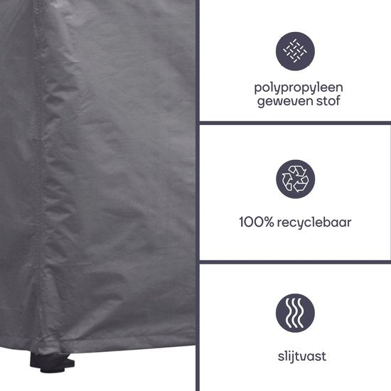 Perel Outdoor-Abdeckung für Garten-Set, grau, rechteckig, 280 cm x 230 cm x 80 cm
