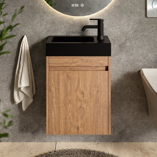 Mirlux Toilettenschrank Eiche Warm - Brunnenschrank - Toilettenschrank - 40cm
