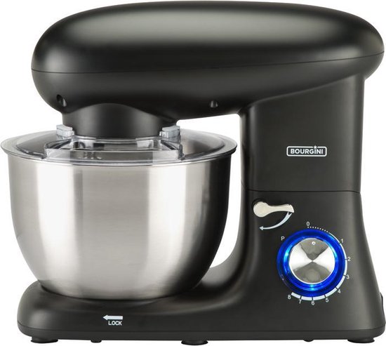Bourgini Kitchen Chef Plus Küchenmaschine - Küchenmixer - 5.5L - Schwarz