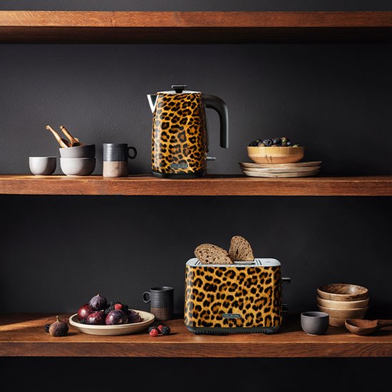 Bourgini Trendy Panther Kettle - Stilvoller Wasserkocher mit Panther-Print für moderne Küchen