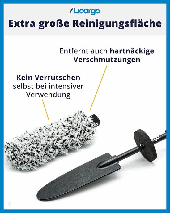 LICARGO® Mikrofaser-Bürstenaufsatz – Austauschbarer Aufsatz für die Mikrofaser-Felgenbürste Professional – Maschinenwaschbar bei 40 °C – Einfach auszutauschen – Ideal für hochwertige Felgen