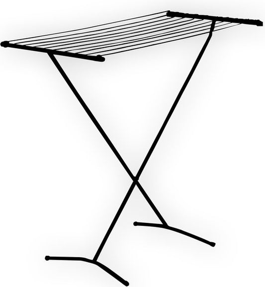 BRASQ Stehendes Trockengestell Schwarz - 8 Meter - Wäschetrockner - Zusammenklappbares Wäscheständer - Stehendes Trockengestell - Trocknungsständer - 90x53x83 cm