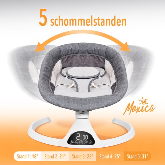 Moxica - elektrische Babyschaukel - Electrical Bouncer - hellgrau