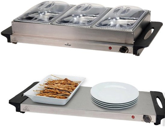 Excellent Electrics - Elektrischer 2 in 1 Buffetwärmer aus Edelstahl (300W)