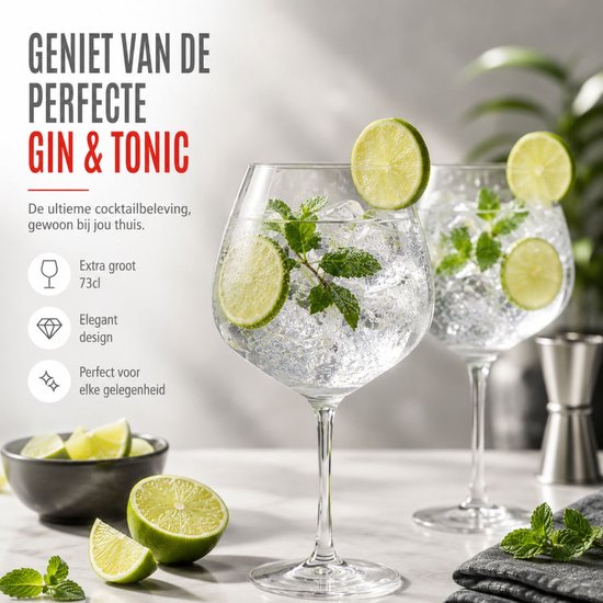 alpina Cocktailgläser, 4er-Set – Gläser für Gin Tonic, Aperol Spritz und Cocktails – Gin-Tonic-Glas 73 cl – Cocktail-Set – Glas