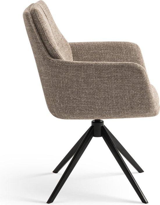 Furnihaus Esszimmer-Drehstuhl Milou mit Armlehne Taupe