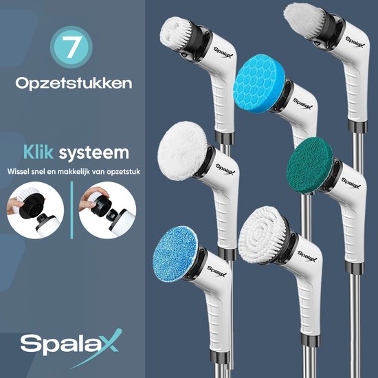 Spalax Elektrische Reinigungsbürste - Scheuerbürste - Schrubber - Schrubber mit Stiel