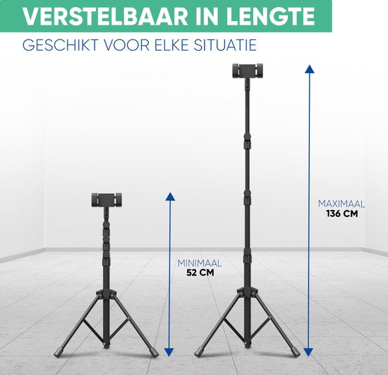 Serve Tablet Stand - Stativhalterung Stativ für Smartphone & Tablet - Inkl. Tragetasche & Bluetooth-Fernbedienung - iPad Tablet Halterung Rednerpult Aluminium - Schwarz