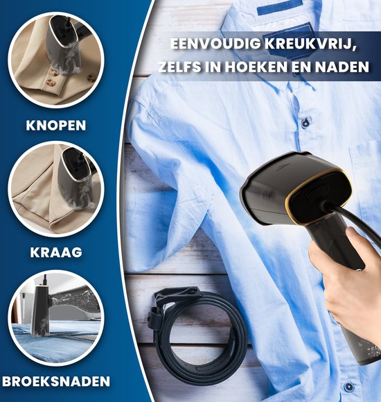 HomeShift Wäschedampfer - Dampfer - Handdampfer - Für Kleidung und Möbel - 380ML - Schwarz