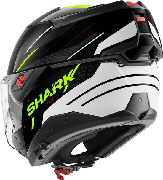 SHARK Oxo Rydger Schwarz Weiß Gelb KWY System Helm - Größe L - Helm