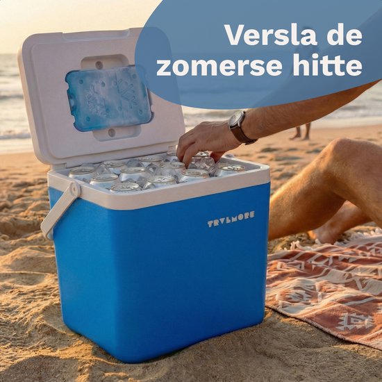 TRVLMORE Cool Box 14L - 47 Stunden Kühlung - Kühlbox - Inklusive Kühlelement - Cool Box Small - Blau