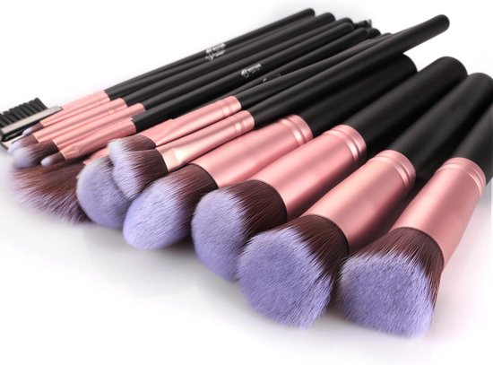 Bestope Make up Pinsel Set mit Beauty Blenders 16 Stück - Pinselset - Pinselreiniger - Pinsel - Rose Gold