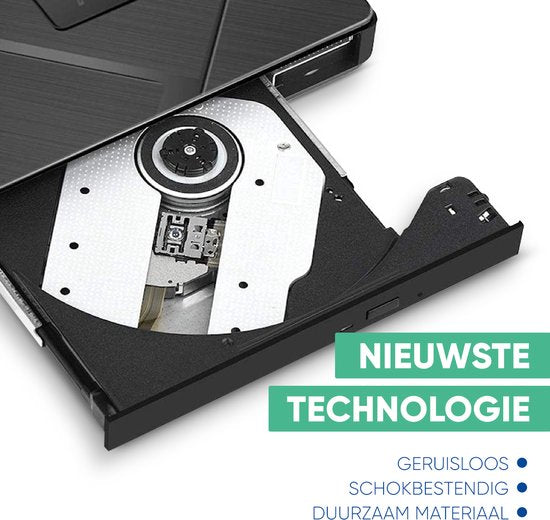 Serve 4-in-1 Externer CD / DVD Player & Brenner für PC, Laptop & Mac iOS - Plug & Play - SD & Micro SD Kartensteckplatz + USB Hub