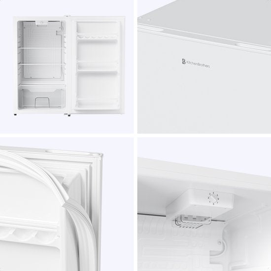 KitchenBrothers Kühlschrank - 92L - Tischmodell - Eisfach - Frigo - Freistehend - Weiß