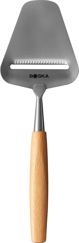 Boska Käseschneider Amigo - Hobel für gereiften Käse - Antihaftbeschichtung - Ergonomisch - Edelstahl und Buchenholz