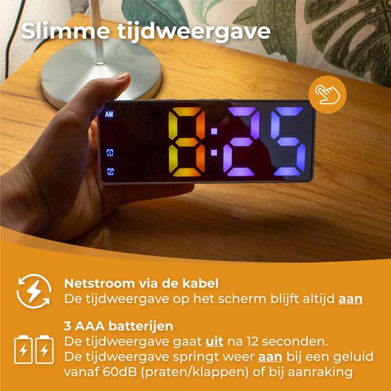 Nuvance - Digitaler Wecker - Digitaluhr - Wecker für Kinder & Erwachsene - Reisewecker - Schlafzimmer - Led-Wecker digital - Wecker - Farbe schwarz