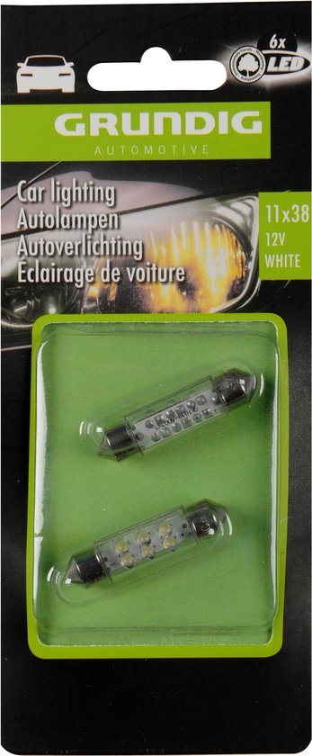 Grundig 2er Set Autoscheinwerfer - 6x LED - 12 Volt - 11 x 38 - Weiß