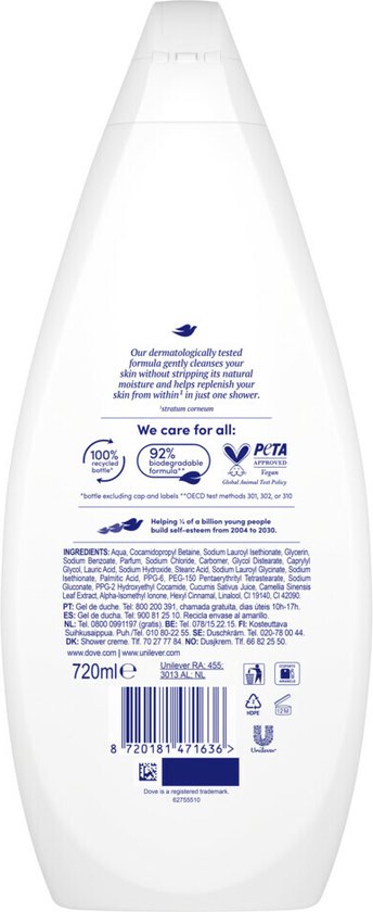 Dove Duschcreme Fresh Care – 12 x 720 ml – Vorteilspackung