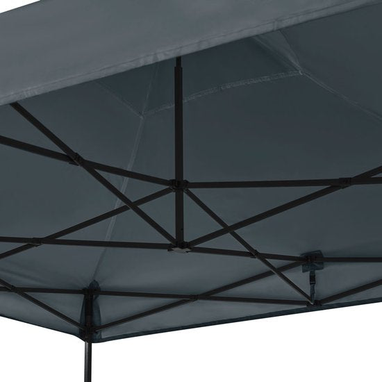 VONROC Partyzelt - 3x3 m - Premium easy-up Partyzelt - Modulares Design - Faltbar - Wasserdicht - Stahlrahmen - 50+ UV Schutz - Inklusive Aufbewahrungstasche - Grau
