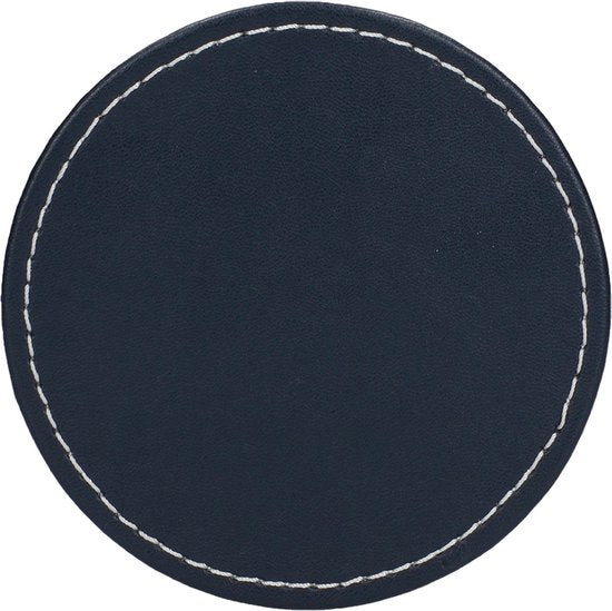 Creative Tops Untersetzer 10 Cm Kunstleder Grau/Blau 4 Stück
