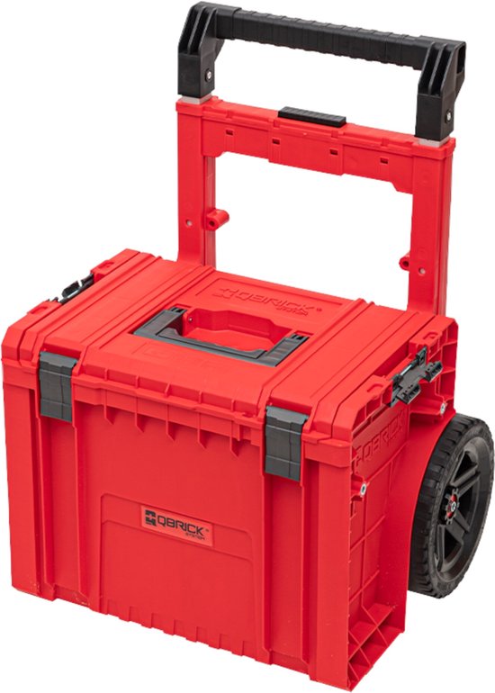 Qbrick System PRO Cart 2.0 Plus RED ULTRA HD stapelbar 490 x 415 x 660 mm 29 l IP54 abnehmbarer doppelter Teleskopgriff