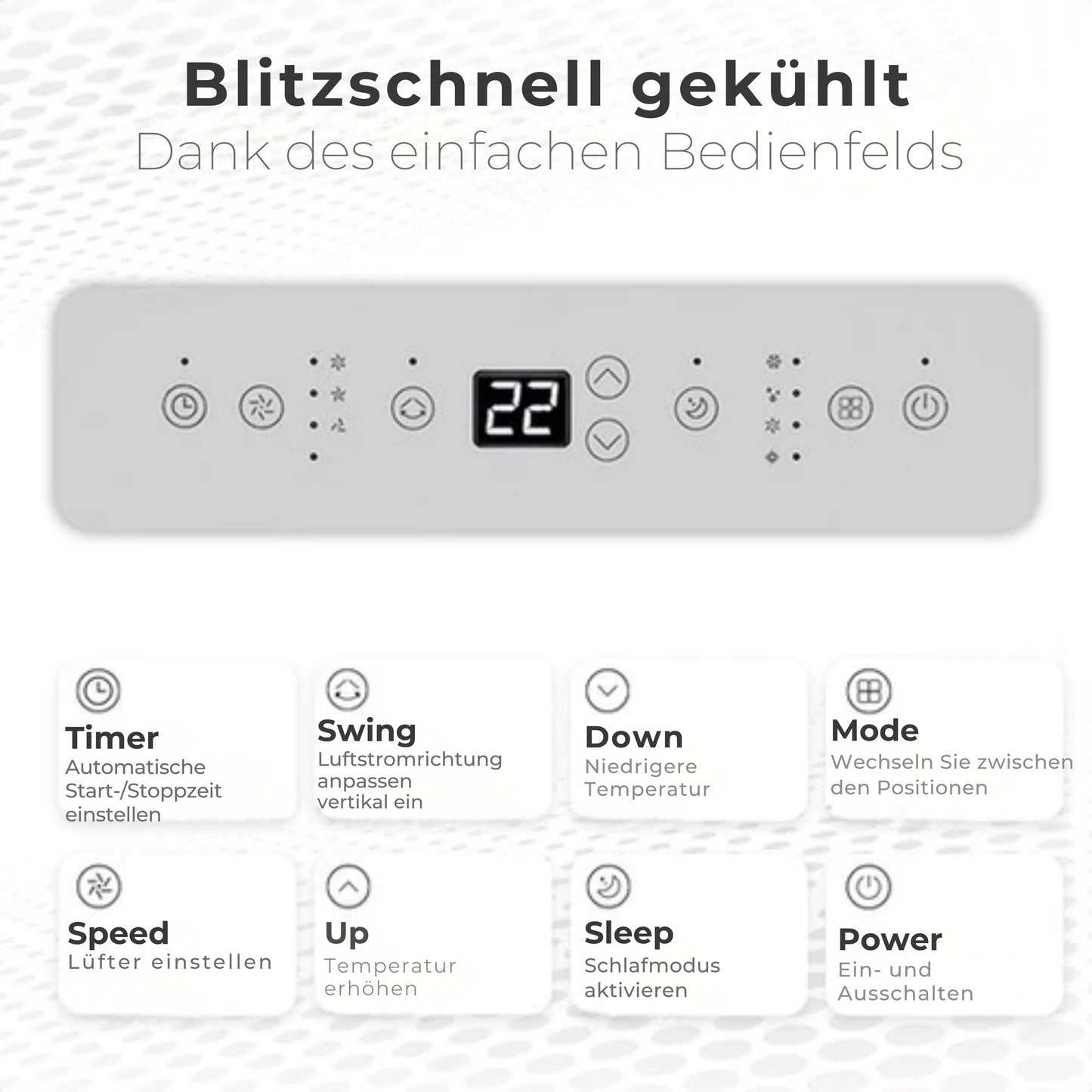 Auronic Mobile Air Conditioner - 12.000 BTU - 4-in-1 - Mit 2 Fensterdichtungs-Kits - Schlafzimmer - Wohnzimmer - Kühlen bis zu 35 m² - Weiß