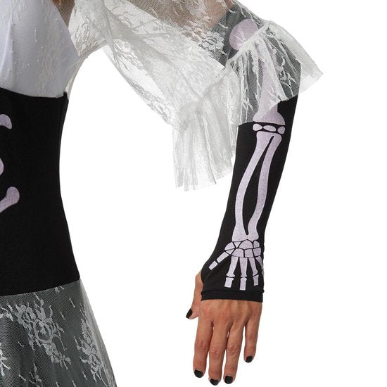 Dressforfun Faschingskostüm Gruselige Skelettbraut – Damen – Größe L