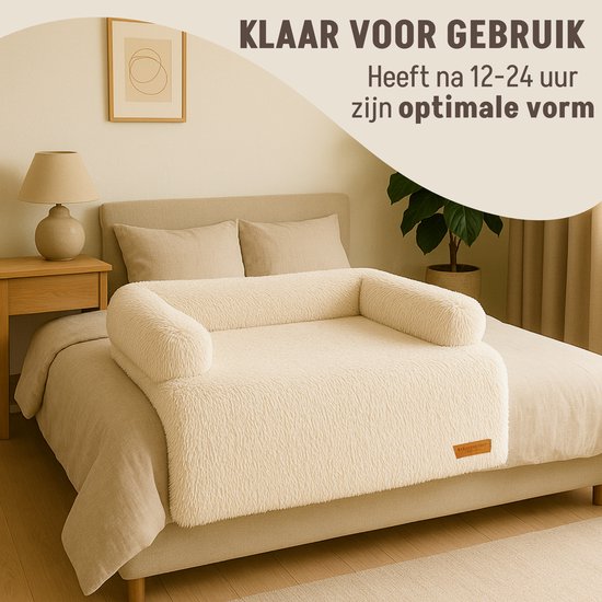 By Cee Cee Original Hundedeckenbank - Hundedeckenbank - Hundekorb - Premium - komplett abnehmbar - Beige- 102x90 - Größe L