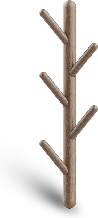 Bayt Wandgarderobe - Garderobenständer - Garderobenständer Holz - Garderobenständer - 5 Haken - Braun