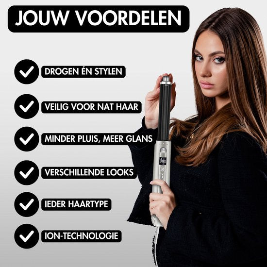 Sansbeauté® 8-in-1 Airstyler mit Diffusor - Multistyler - Rotierender Haartrockner - Haarstyler - Haartrockner - Wärmebürste - Lockenbürste - Lockenstab - Stylingbürste - Coldshot
