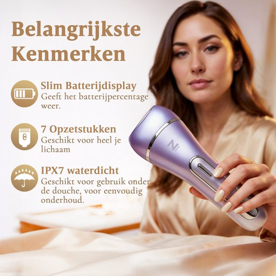 Ladyshave für Frauen - 7 in 1 Rasierer - Epilierer - Gesichtsmassagegerät - Hornhautentferner - Wasserdicht - Bikinizone - Zeri