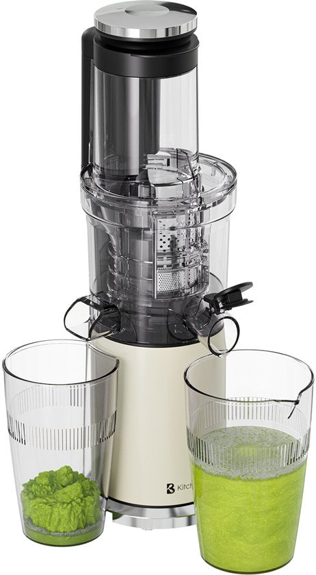 KitchenBrothers Slowjuicer - Vertikal - Entsafter - Gemüse- und Obstpresse - 80 mm - 750 ml - Champagner