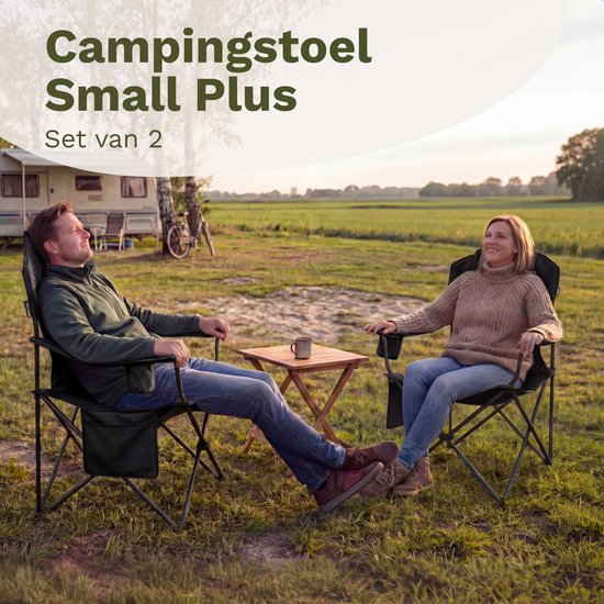 TRVLMORE Campingstühle XXL - klappbar - 2er-Pack - 160KG Tragkraft - Inkl. Tragetasche - Klappstuhl - Angelstuhl - Campingstuhl - Klappstuhl - Schwarz