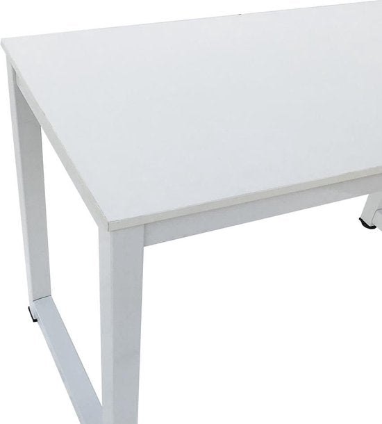 VVD Multifunktionstisch - 120 x 60 x 74 cm - Schreibtisch / Computertisch - Metallgestell - Weiß