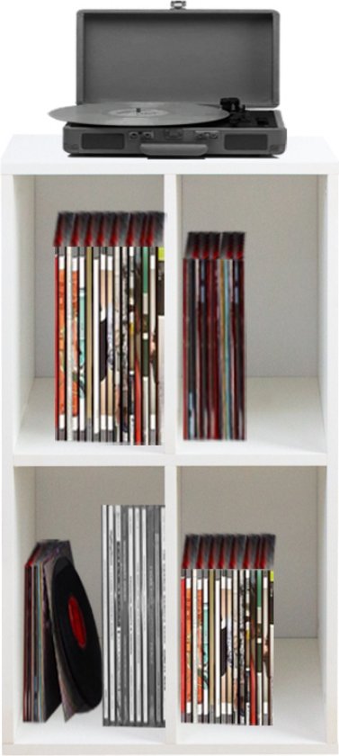 Vinyl-Schallplattenschrank - Aufbewahrung von Schallplatten - Plattenspielerschrank - weiß
