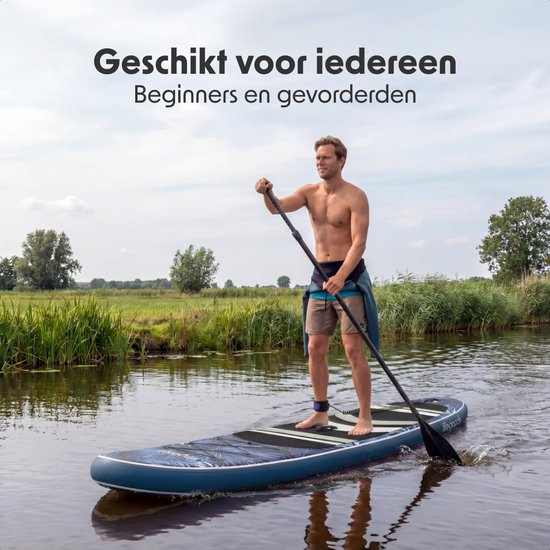 LifeGoods PaddlePro SUP Board - mit Sitz - Aufblasbares Paddle Board - Komplettset - Max. 150KG - 320x81cm - Tropisch Blau