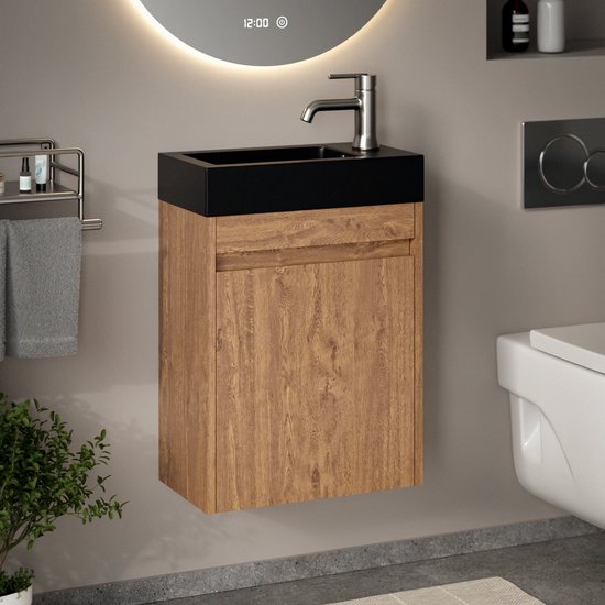 Mirlux Toilettenschrank Eiche Warm - Brunnenschrank - Toilettenschrank - 40cm