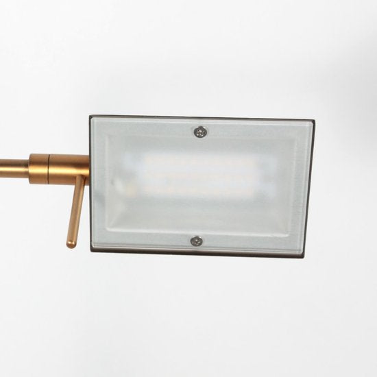 Stehlampe GlowGo 4603BR – Klassische Stehlampe in Bronze von Mexlite mit integriertem Akku, verstellbarem Arm und Dimmer, Höhe 125 cm