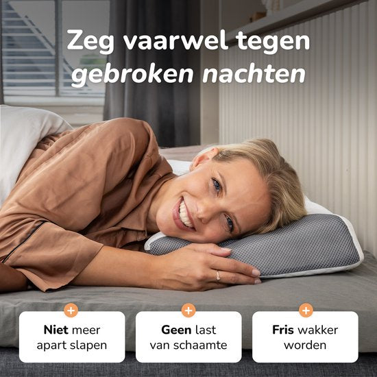 Anti-Schnarch-Kissen - 2er-Pack - Ergonomisch & orthopädisch - Für jede Schlafposition - Kissen gegen Apnoe - Memory Foam Seitenschläfer - 60x40 cm - Alyze
